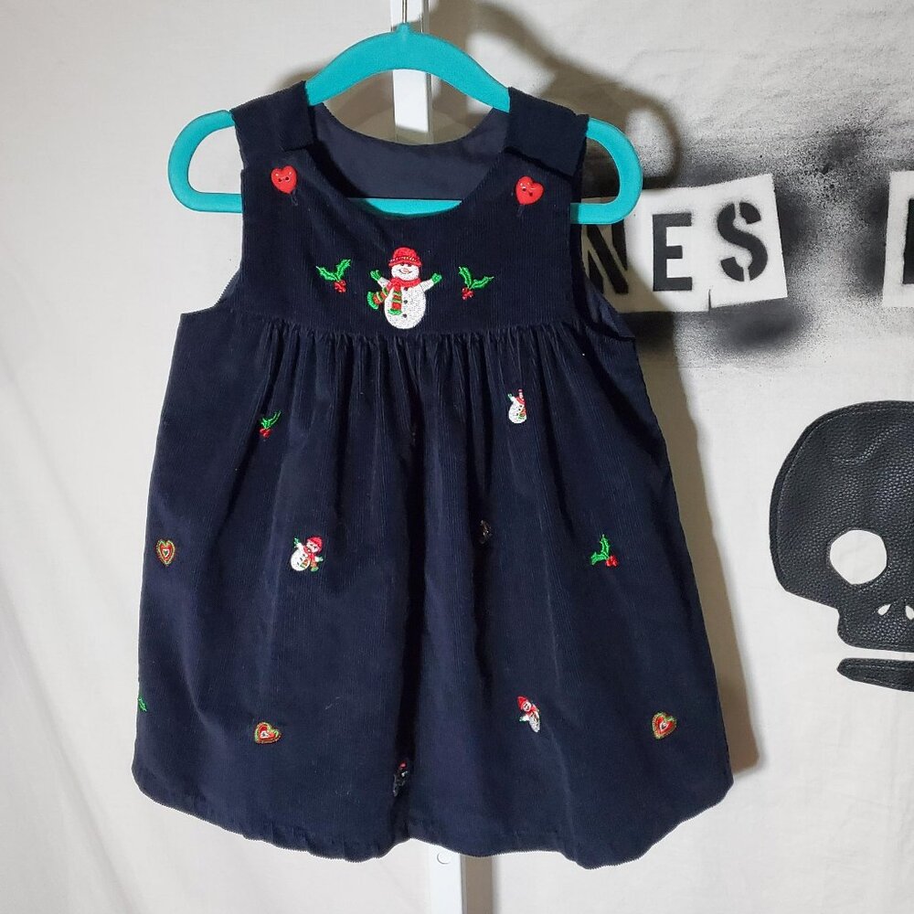 Corduroy Holiday Jumper with Embroidery Sz 2T